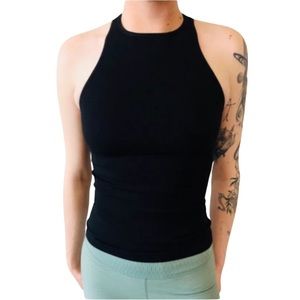 Activewear/ Yoga Black Racer Back Tank S/M…